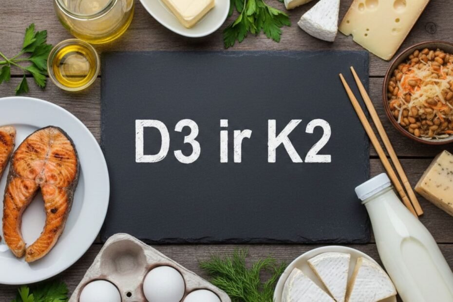 Vitaminas D3 ir K2: kodėl šis derinys – raktas į sveikus kaulus ir širdį?
